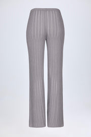 Oh Polly Selara Pantalon Évasé Argenté Taille Mi-Haute