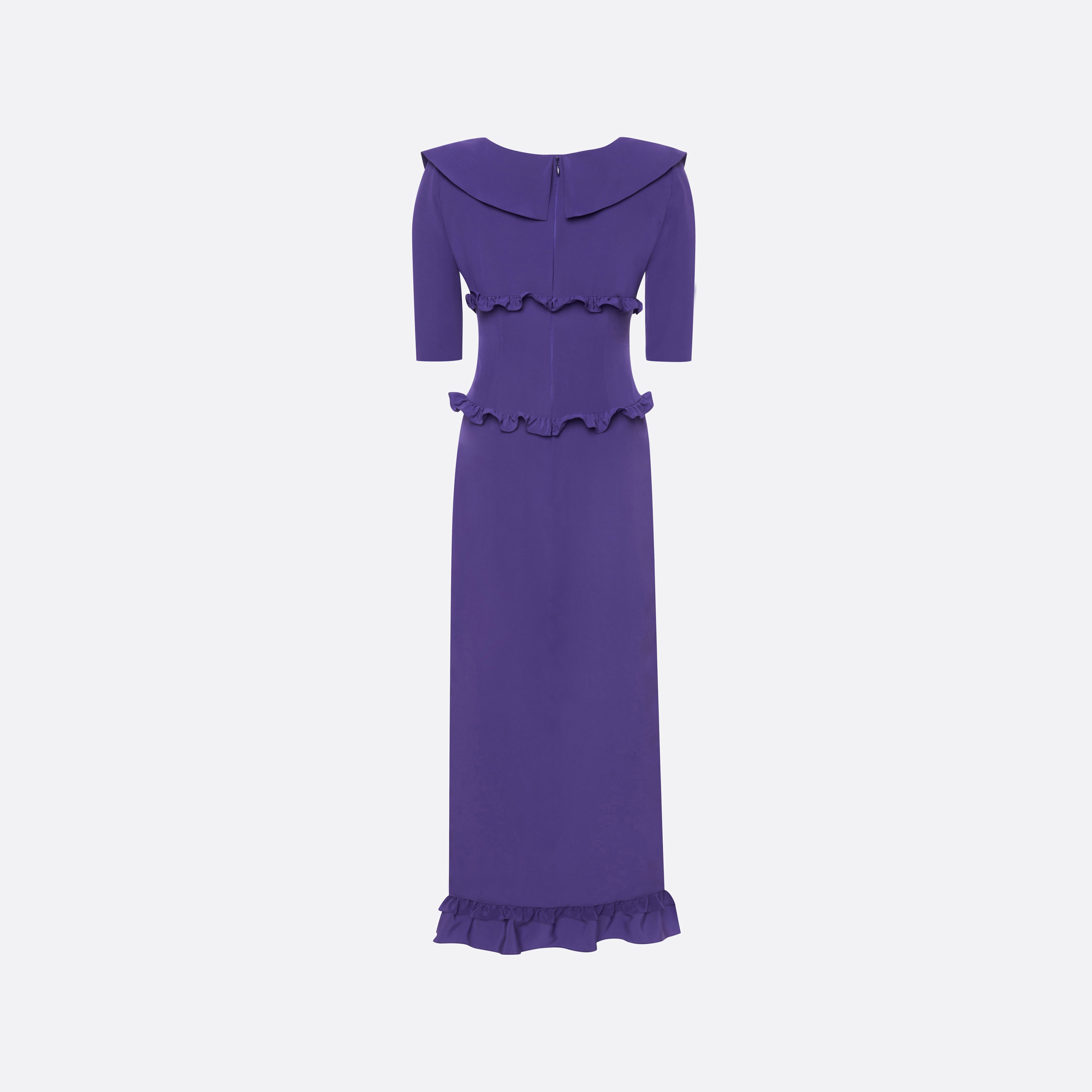 Alessandra Rich Dresses robe midi soie violet volants 38