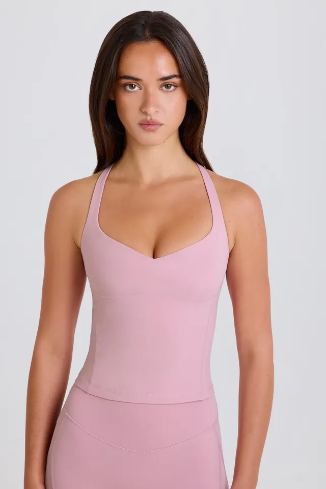 Oh Polly débardeur mauve dos croisé stretch long