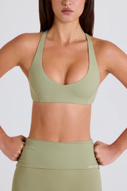 Oh Polly Bo+Tee Crossback brassière matcha col V