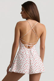 Oh Polly Helaia combishort cerise dos nu fleuri