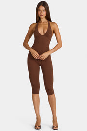 Oh Polly Wynn Combinaison Capri Marron Cacao Modal