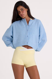 Oh Polly Knitwear cardigan court bleu poudre