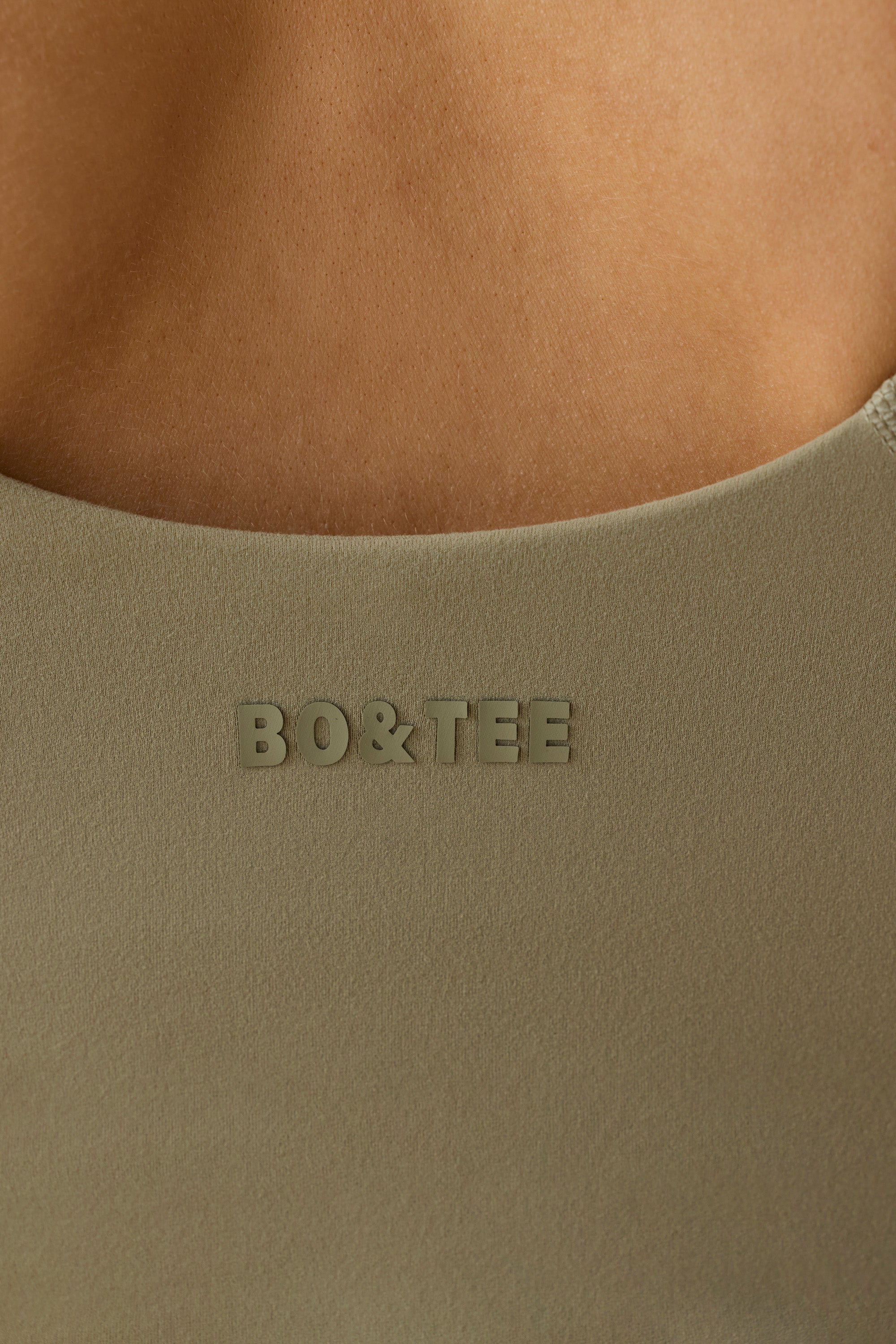 Oh Polly Bo+Tee Débardeur Sport Olive Maintien Poitrine