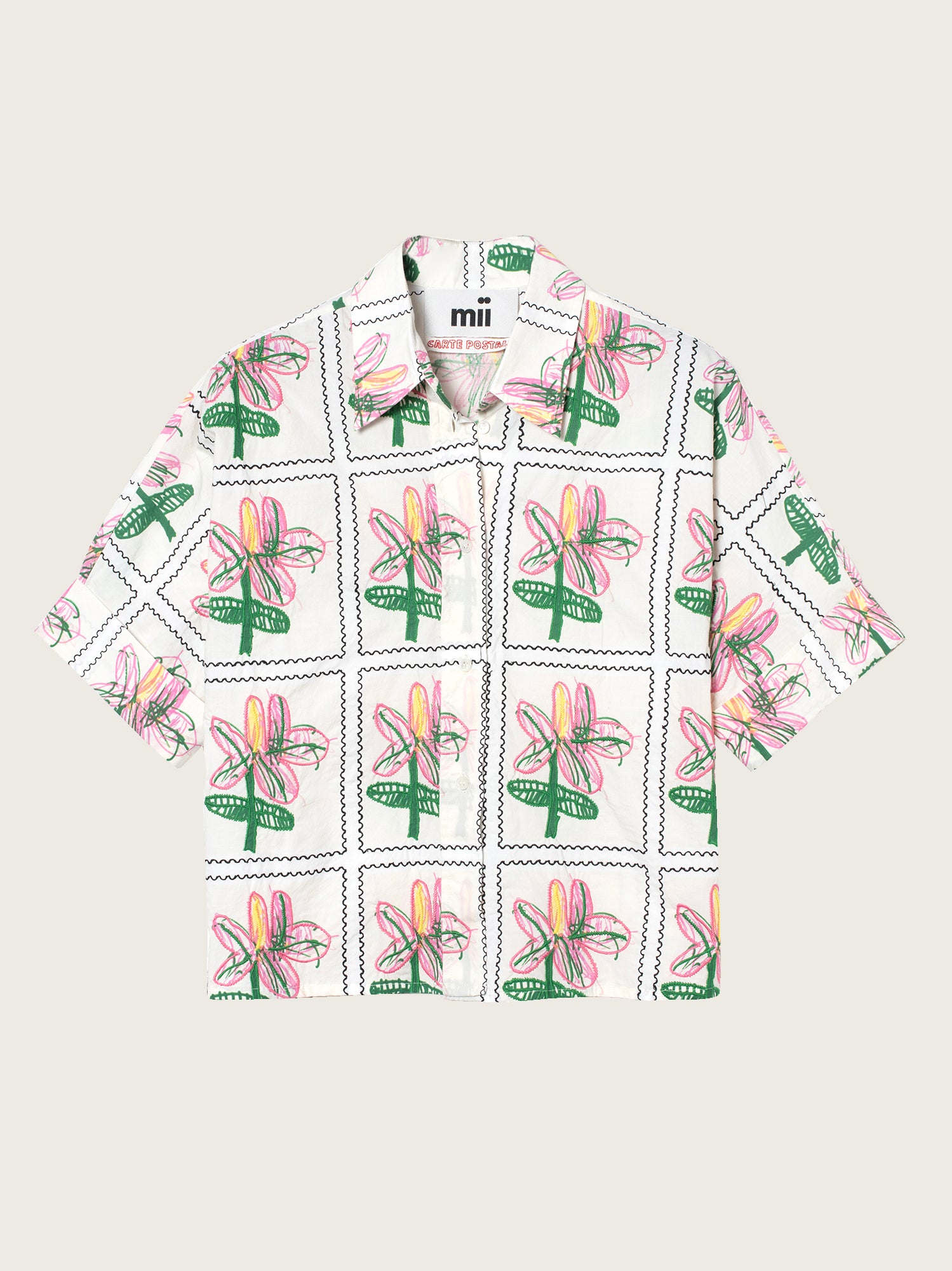 Mii en carte postale Chemise Alba Les Cyclades chemisier popeline