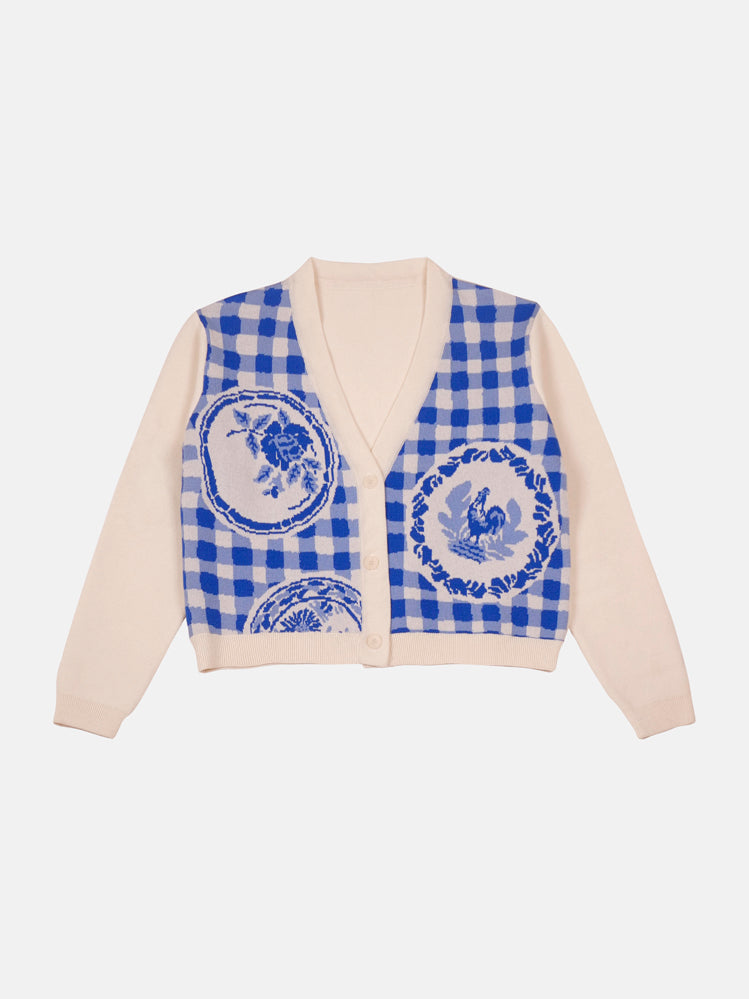 Mii à table cardigan Yaya femme laine cachemire vichy