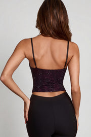 Oh Polly Armelia Top Violet Serpent à Strass
