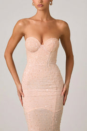 Oh Polly Vesna 13122 Robe Sirène Rose Poudré