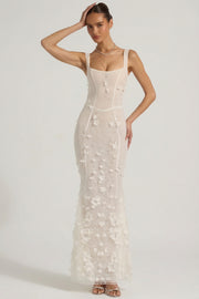 Oh Polly Embellished Vasanta robe corset blanche sequins
