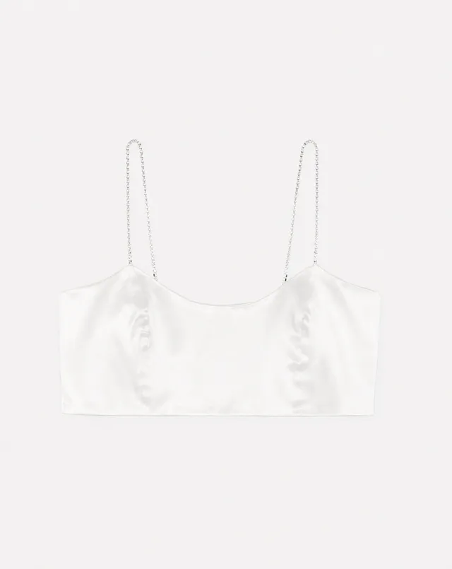 The Ethiquette Gigi White crop top satin soie taille M
