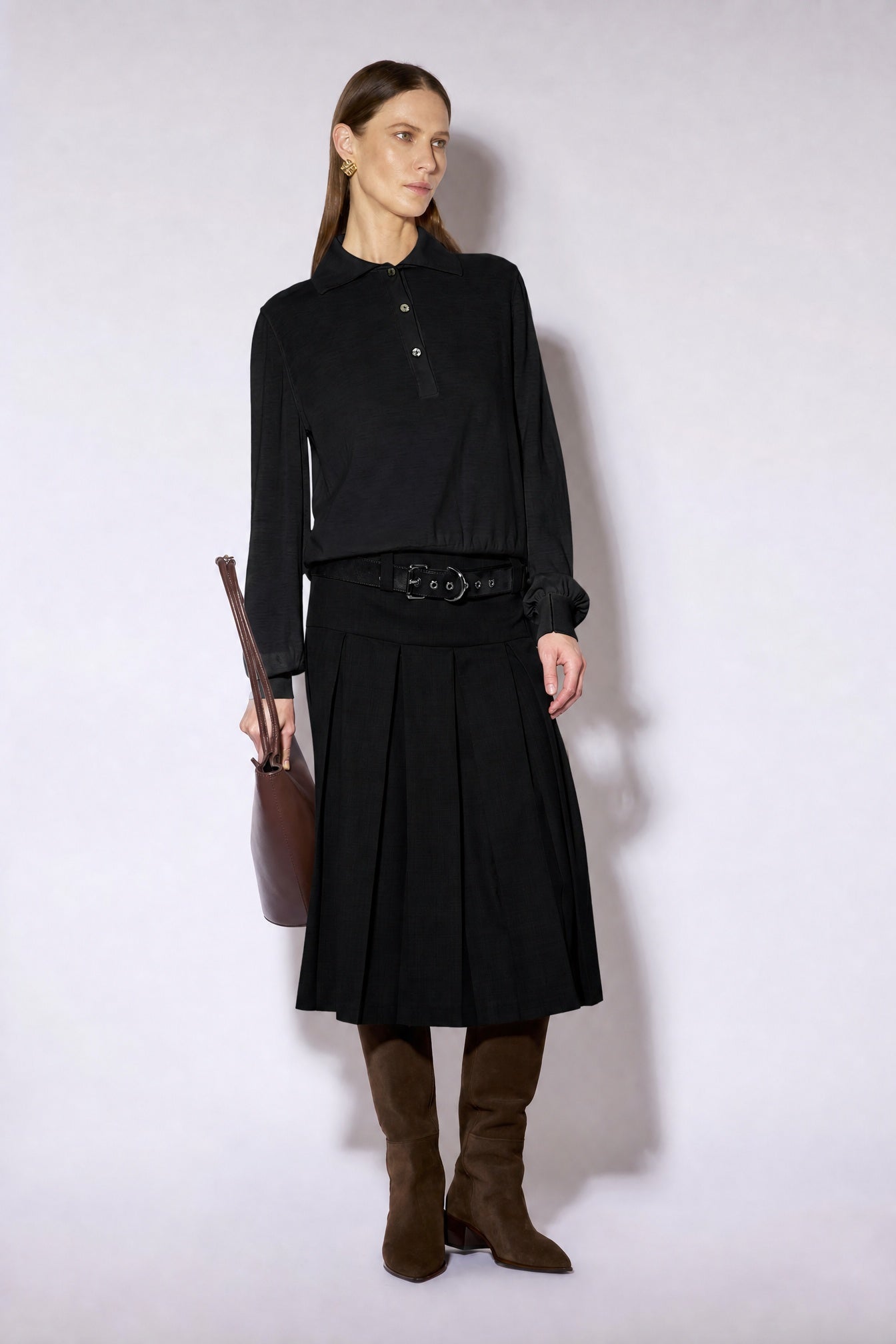 Liviana Conti Wendy jupe midi laine noir
