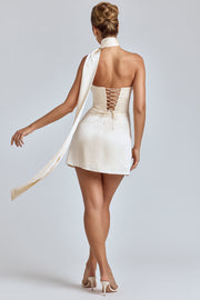 Oh Polly Dresses Anastasia 8220 robe mini ivoire satin