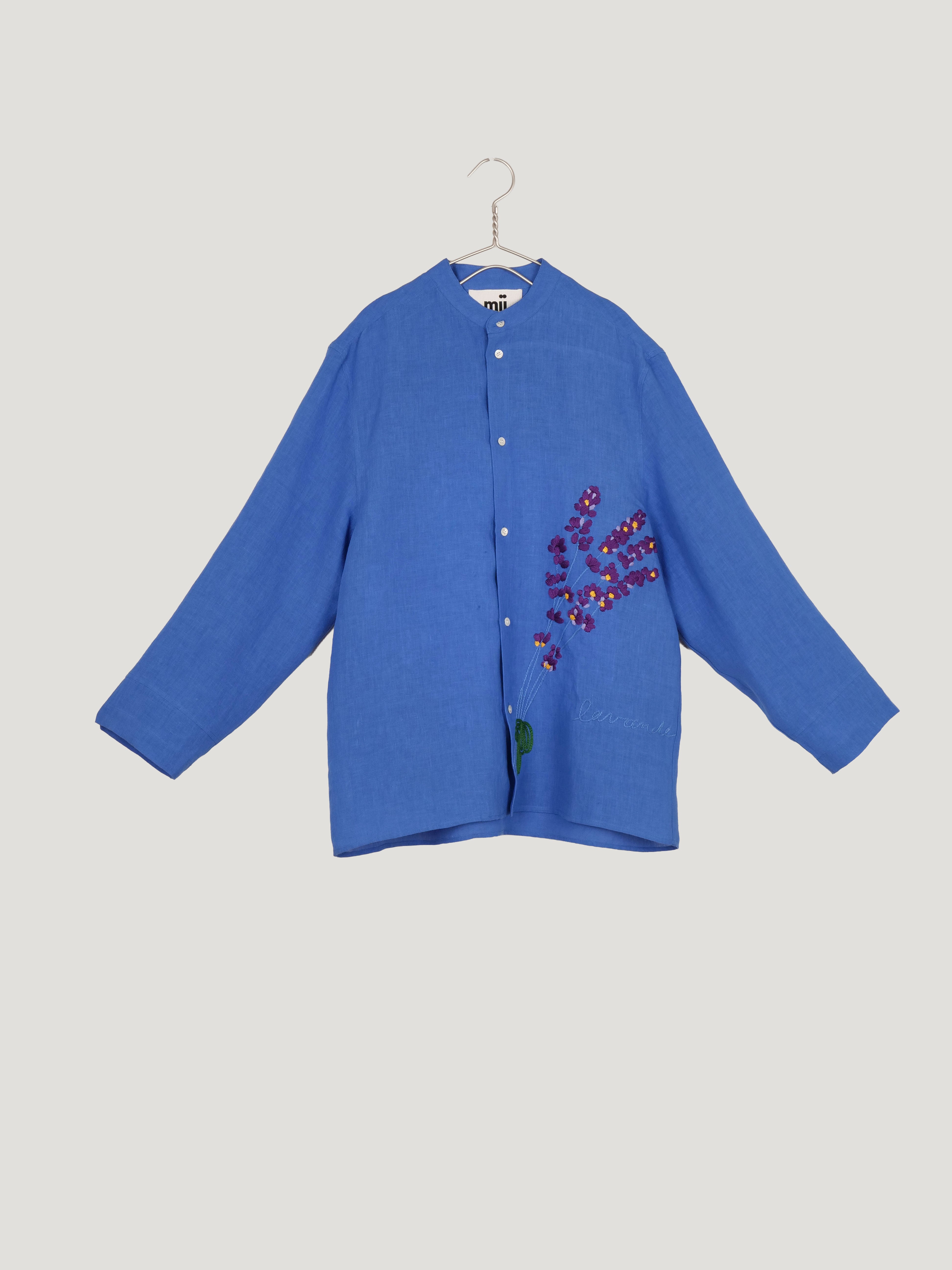 Mii en carte postale Chemise Andy chemise lin bleu lavande
