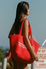 Oh Polly Velika sac tote éponge rouge feu