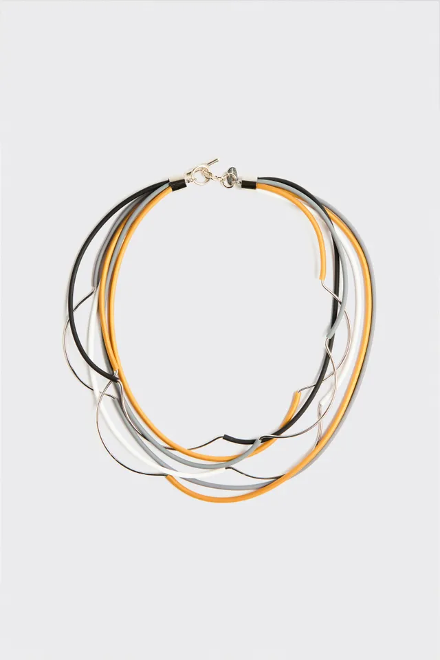 Liviana Conti Bijoux Collier Gemma multifili blanc gris