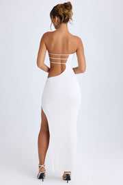 Oh Polly Kaikoa robe bustier maxi blanche à découpes