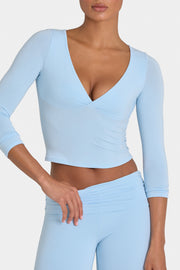 Oh Polly ButterCloud Top manches 3/4 sky stretch
