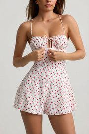 Oh Polly Helaia combishort cerise dos nu fleuri