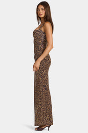 Oh Polly Robe maxi Elenna col carré léopard modal