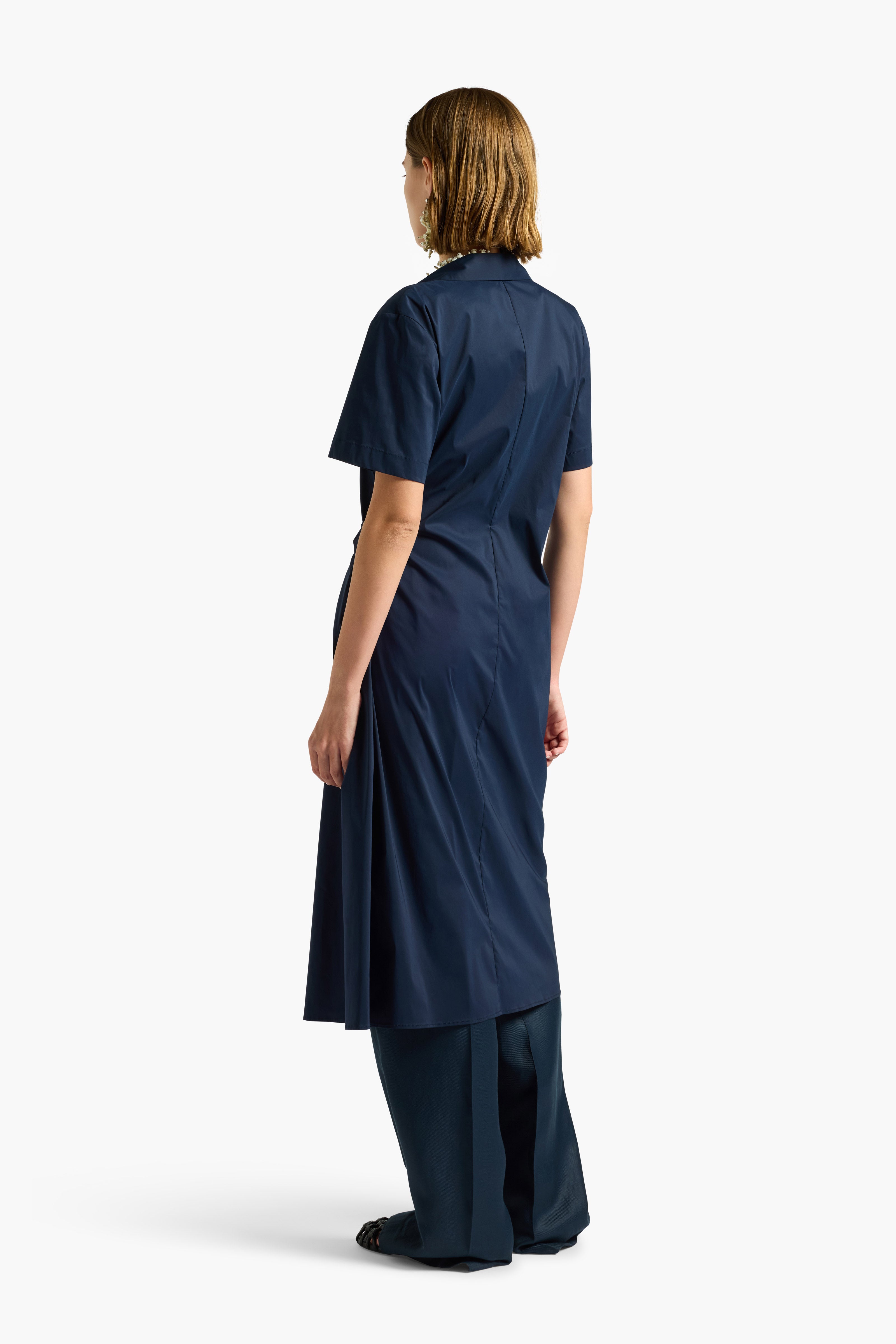 Liviana Conti Hannah robe portefeuille midi bleu nuit