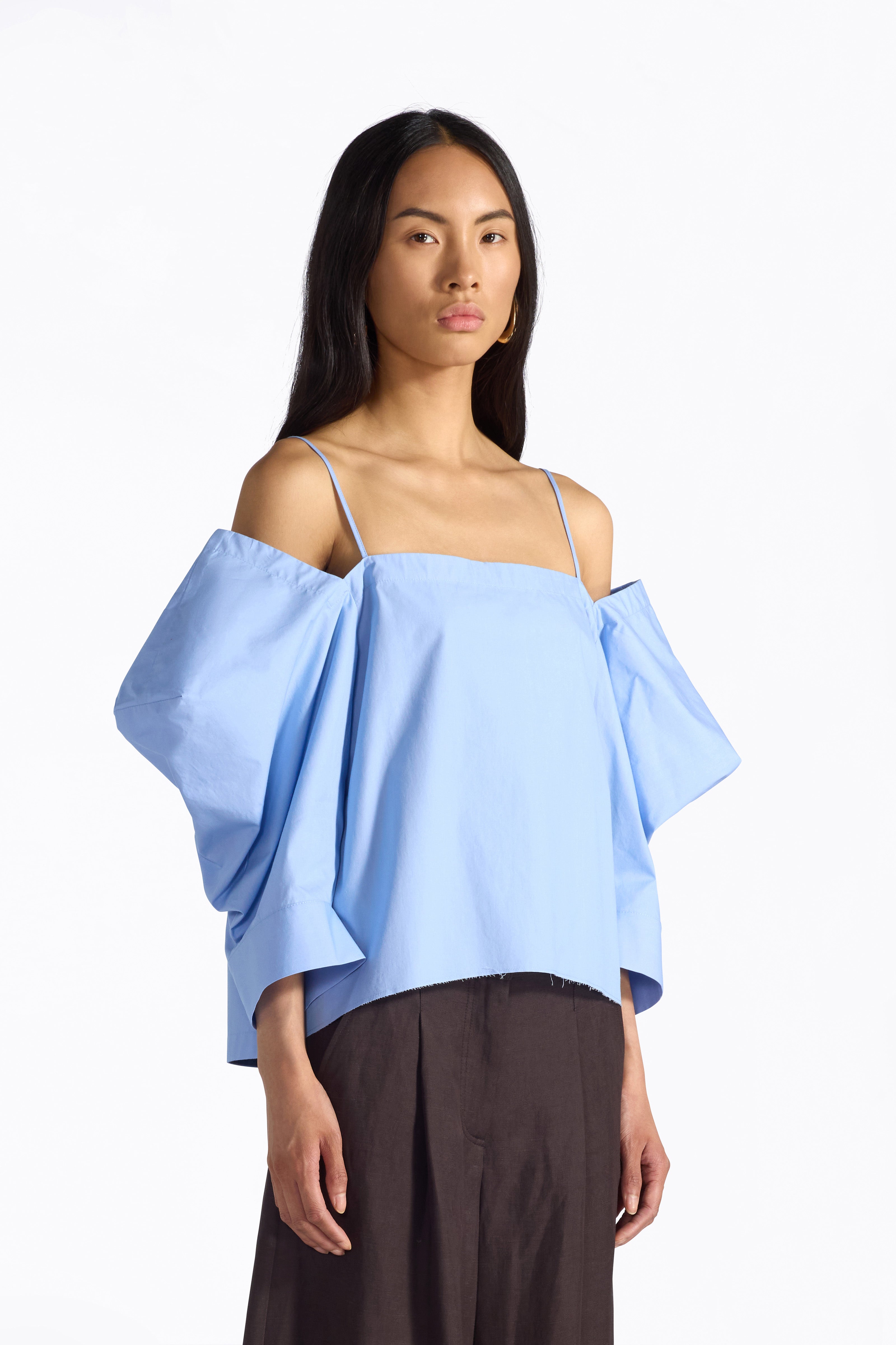 Liviana Conti Aira blouse fiordaliso popeline