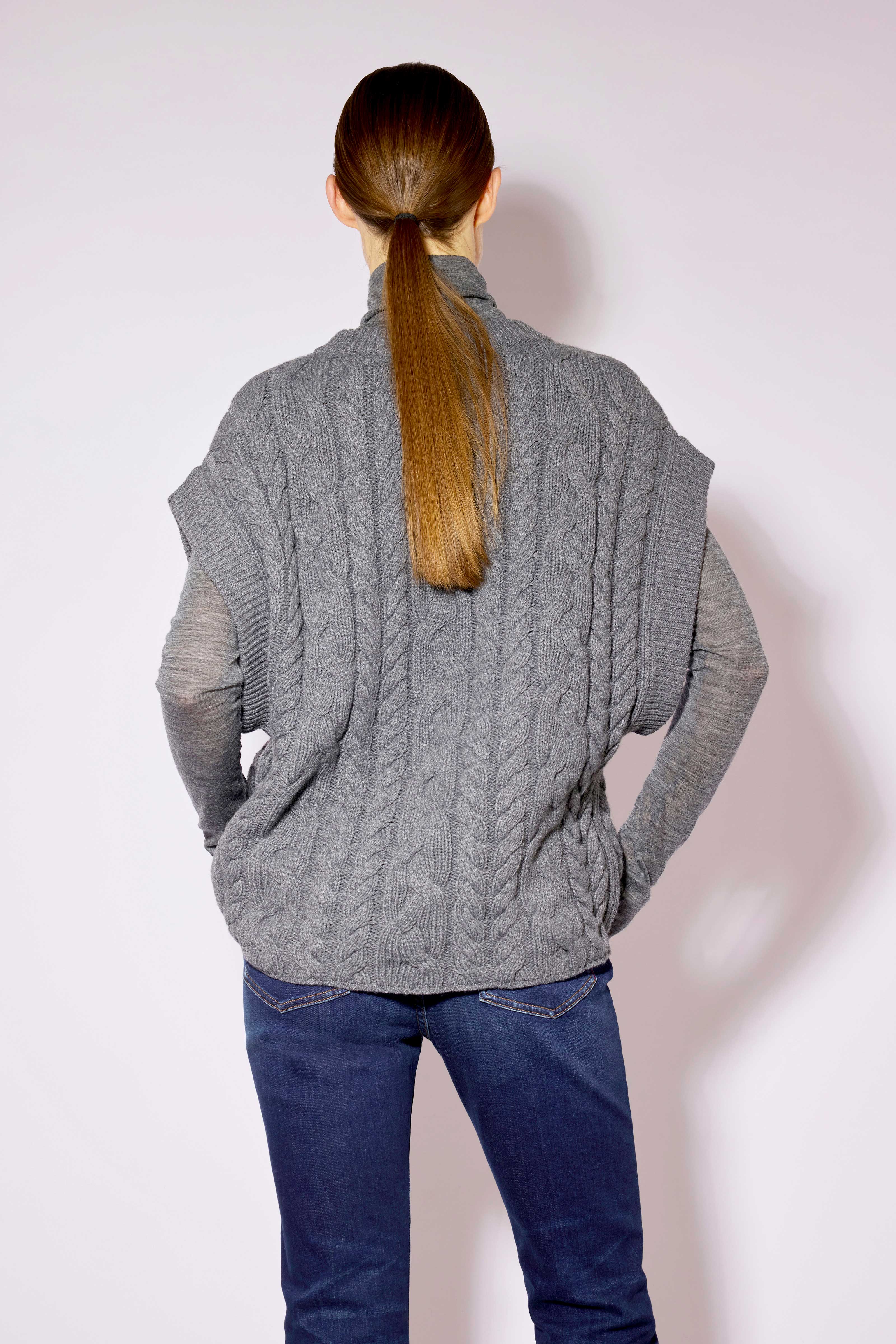 Liviana Conti Vanna gilet maille gris oversize