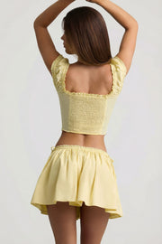 Oh Polly Faela Top Corset Jaune Citron Coton