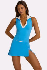 Oh Polly Bo+Tee mini jupe-short sport bleu électrique