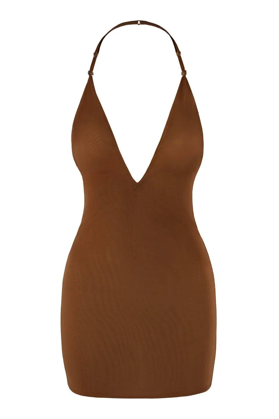 Oh Polly Intimates Soft Mesh Multiway Mini Robe Chestnut