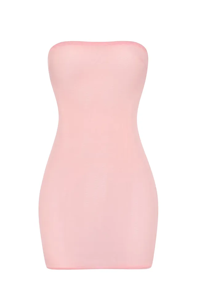 Oh Polly Slip robe mini bustier rose bretelles amovibles