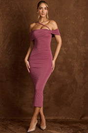 Oh Polly Dresses 11685 robe midaxi bodycon marron Rose Brown