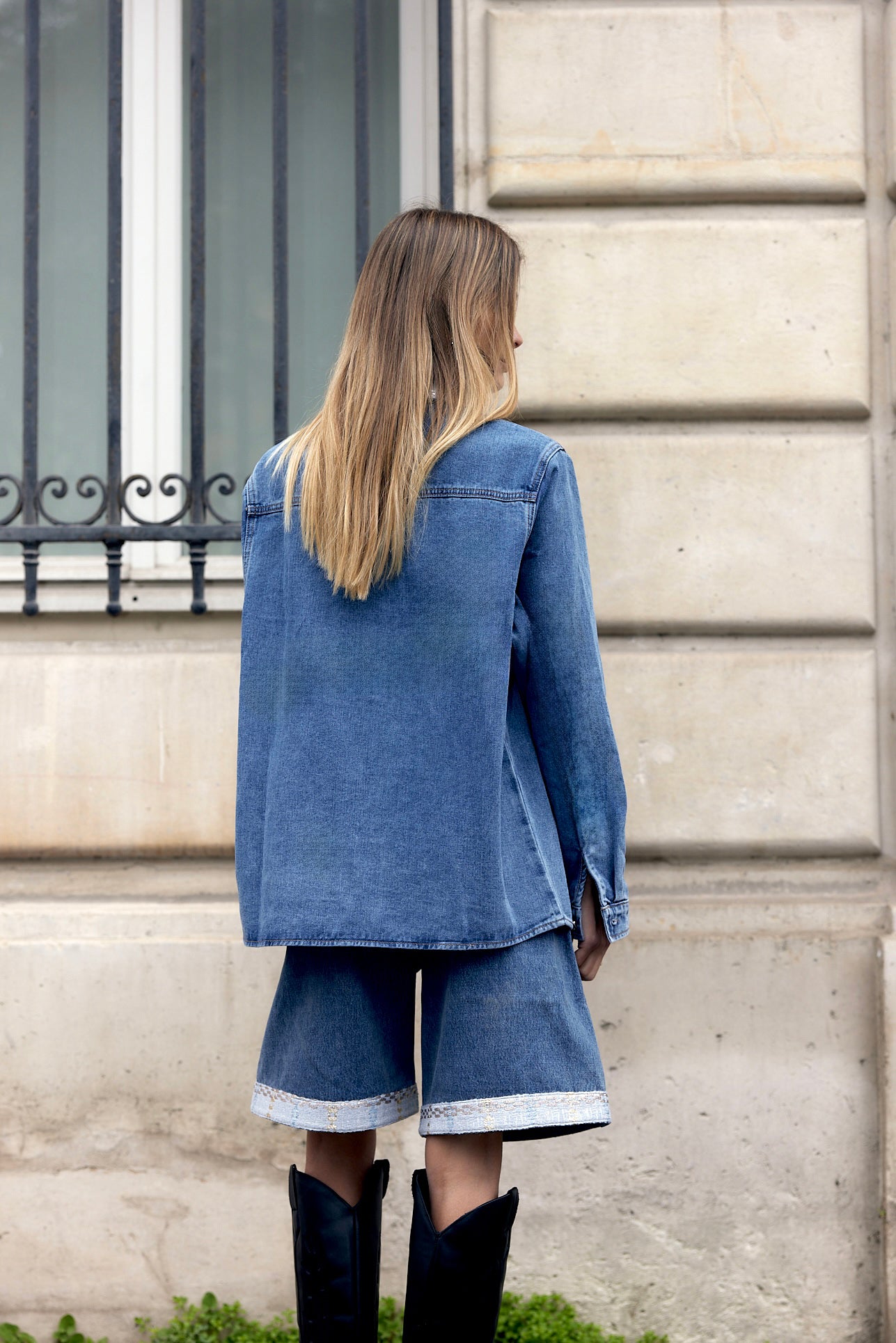 The Ethiquette Jeanne chemise jean tweed Atlantis