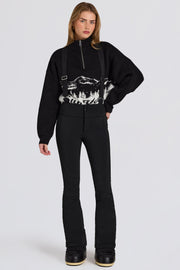 Oh Polly salopette ski taille haute noire matelassée BT2393
