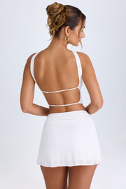 Oh Polly Kika jupe mini blanche taille mi-haute