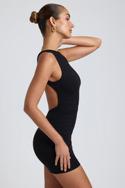 Oh Polly Coa Mini Robe Modal Noire Dos Ouvert