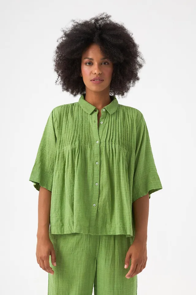 Chicosoleil Rusty blouse femme vert péridot coton viscose