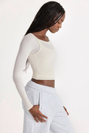 Oh Polly Tops Haut ButterCloud Coconut Côtelé Sculptant