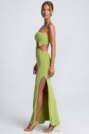 Oh Polly Dresses Rosalia 8616 robe longue olive une épaule