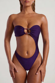 Oh Polly Tulum maillot une pièce bandeau violet foncé