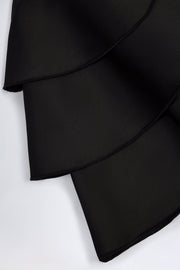Oh Polly 14721 combishort corset satin noir volants laçage dos