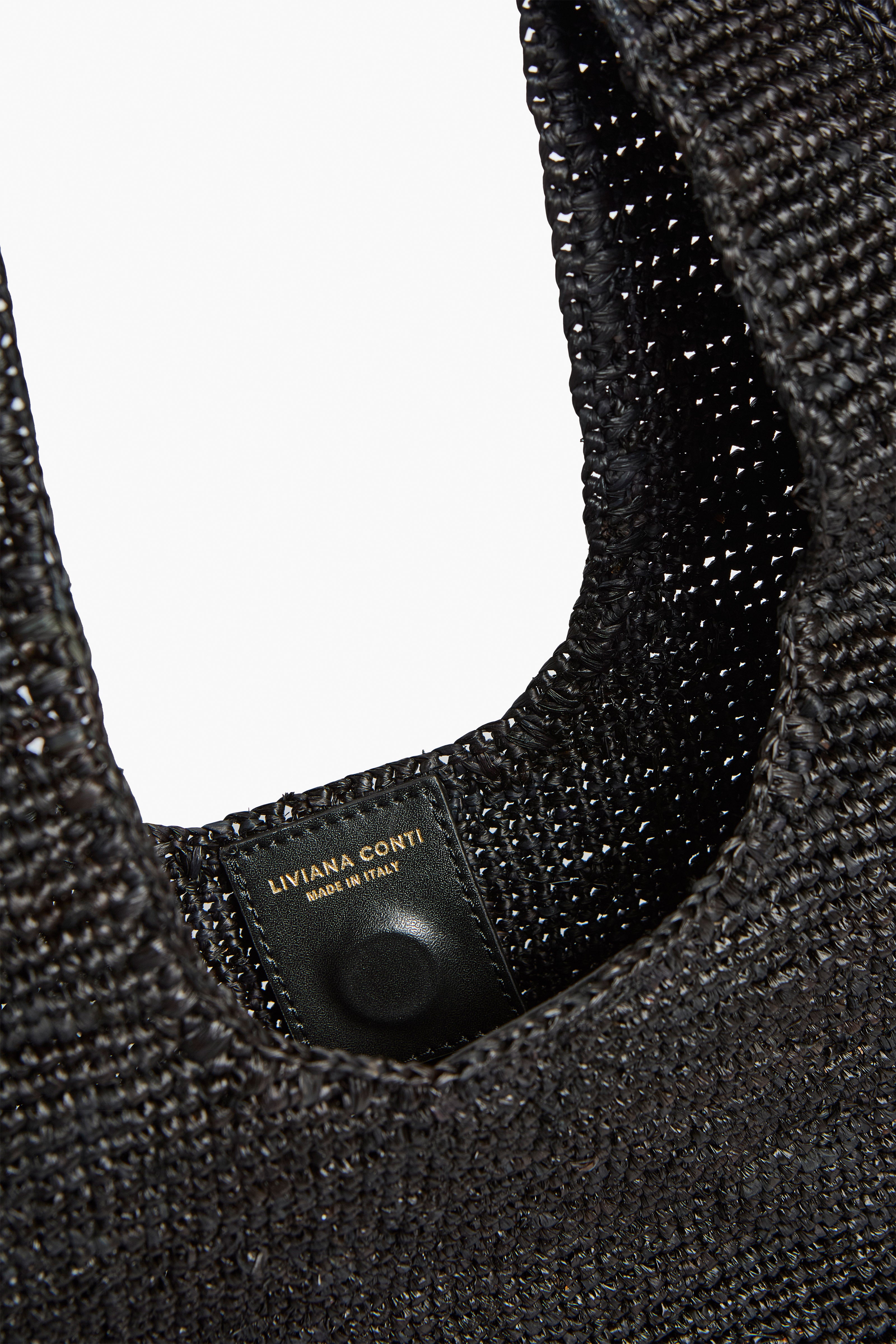 Liviana Conti Belinda sac épaule raphia naturel