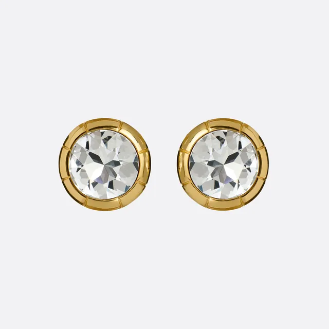 Alessandra Rich Boucles rondes cristal doré CRY-GOLD