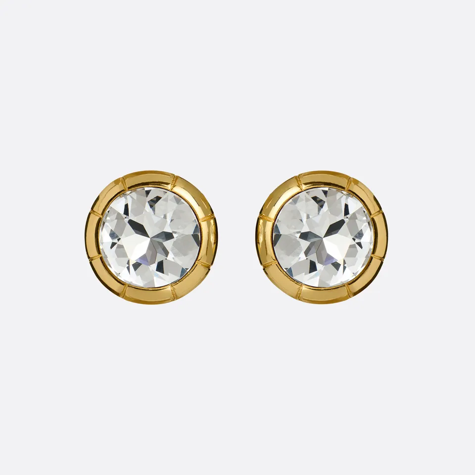 Alessandra Rich Boucles rondes cristal doré CRY-GOLD