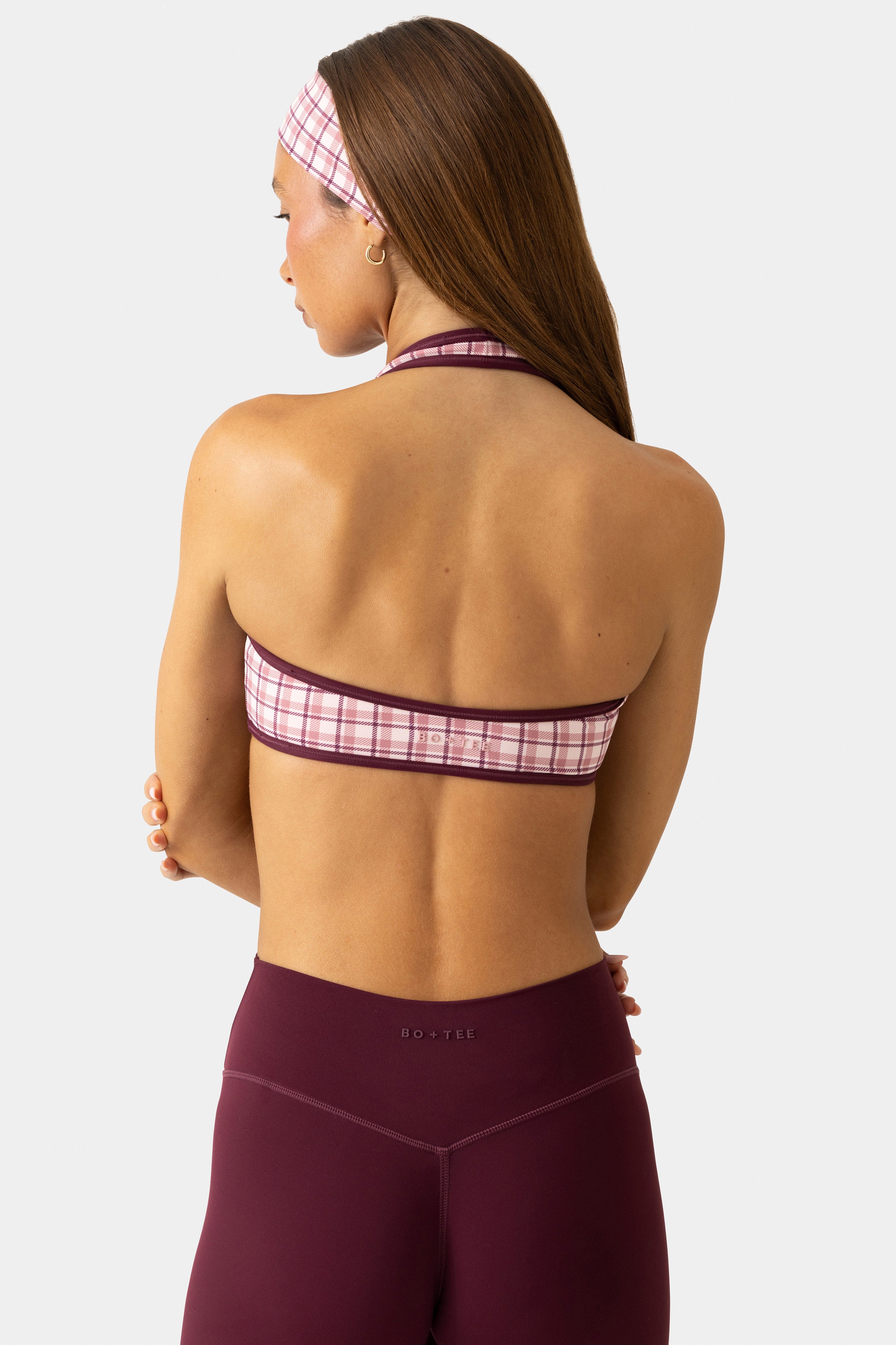 Oh Polly Bo+Tee brassière sport réversible berry plaid