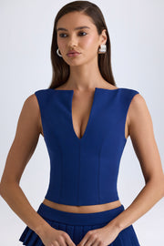 Oh Polly Kadie 12399 crop top bleu marine col bateau