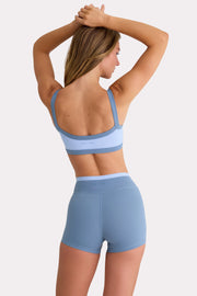Oh Polly Bo+Tee short sport marine taille croisée stretch
