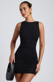 Oh Polly Coa Mini Robe Modal Noire Dos Ouvert