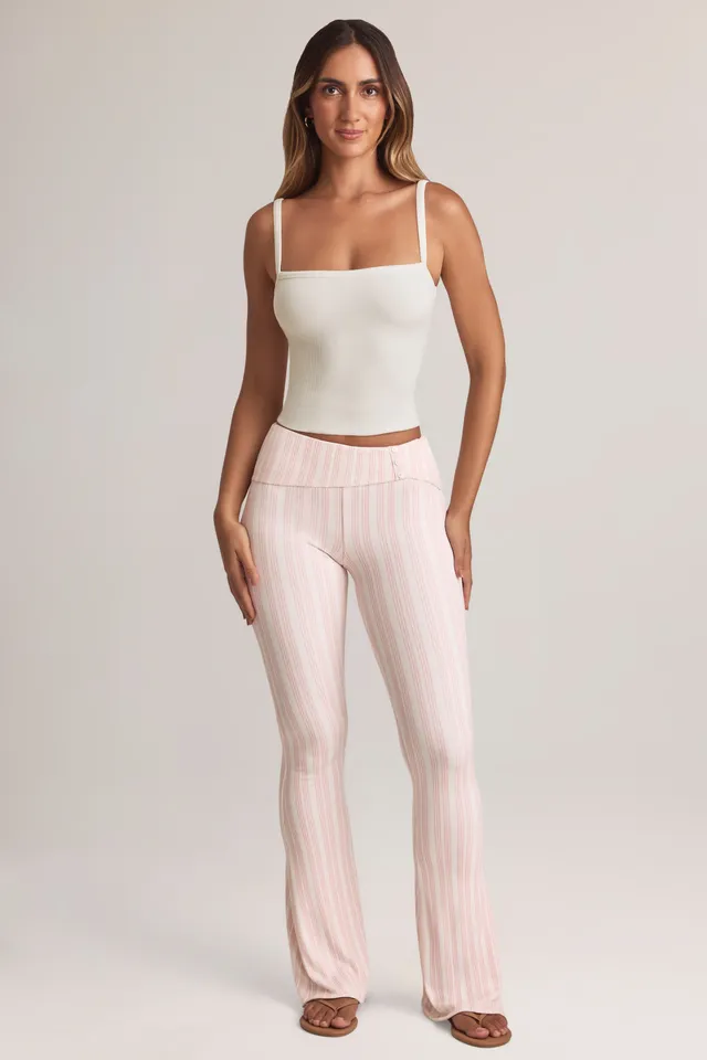 Oh Polly Bebe pantalon évasé rayé modal taille mi-haute
