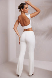 Oh Polly Hollis Pantalon Droit Blanc Petite Modal