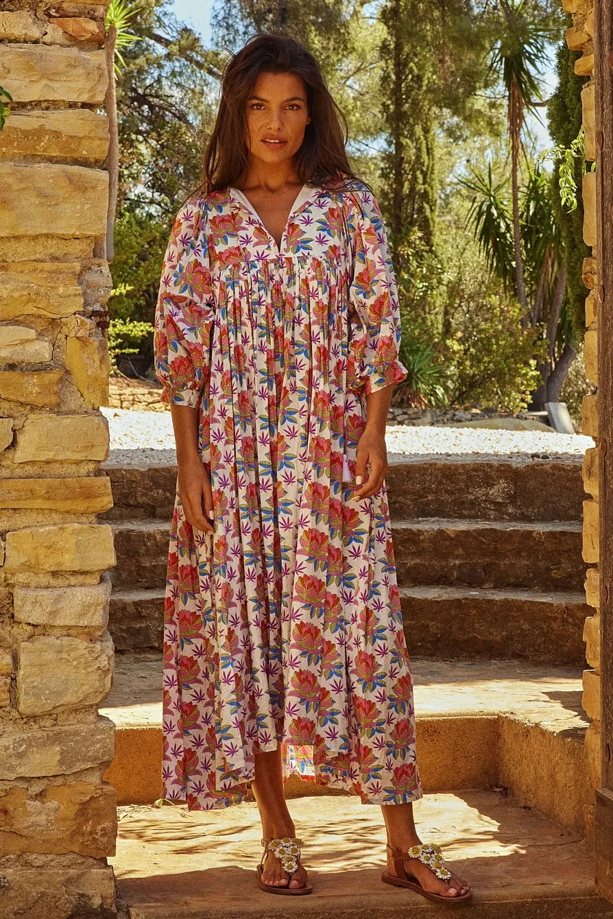 Chicosoleil Anika robe longue coton fleurs Woodstock